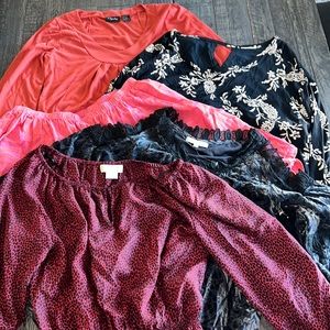 LOT OF 5 TOPS SZ L / XL BLOUSES MICHAEL KORS ANNE KLEIN